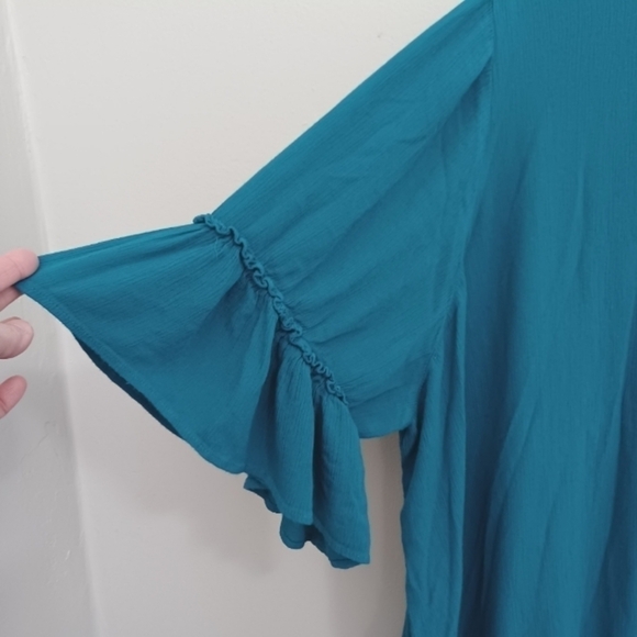 Woman Within Ruffle Hem Bell Sleeve Tunic - Picture 2 of 5